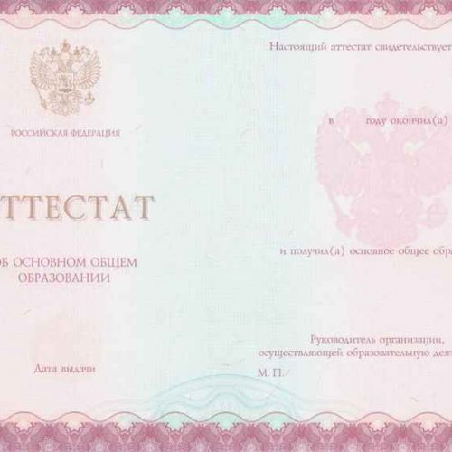 Аттестат 9 класс 2018